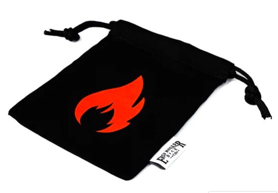 Small Cotton Twill Dice Bag - Fire Design